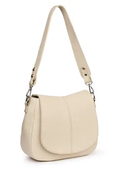 Geanta din piele naturala Roberta crem imagine