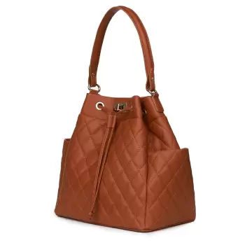 Geanta piele cu aspect matlasat Felice cognac imagine