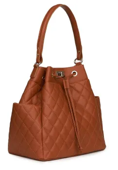 Geanta piele cu aspect matlasat Felice coniac imagine