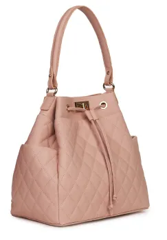 Geanta piele cu aspect matlasat Felice roz imagine