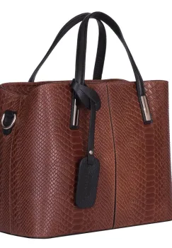 Geanta piele naturala Ella maro imagine