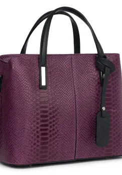 Geanta piele naturala Ella mov imagine