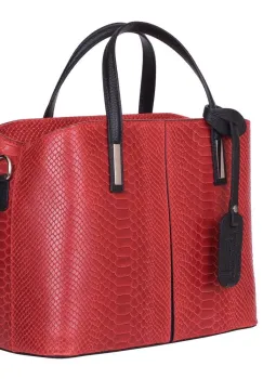 Geanta piele naturala Ella rosie imagine