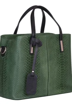 Geanta piele naturala Ella verde imagine