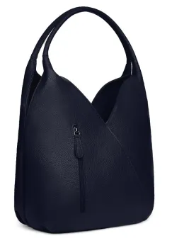 Geanta piele naturala Lorena bleumarin imagine