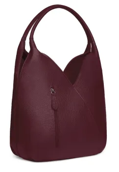 Geanta piele naturala Lorena grena imagine