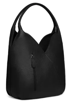 Geanta piele naturala Lorena neagra imagine