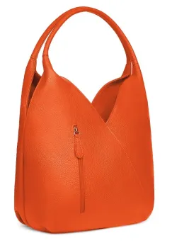 Geanta piele naturala Lorena portocalie imagine