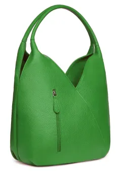 Geanta piele naturala Lorena verde imagine