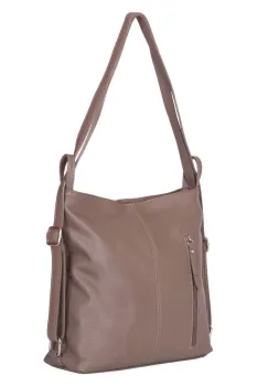 Geanta rucsac 2-in-1 din piele naturala Alesandra bej imagine