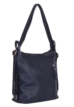 Geanta rucsac 2-in-1 din piele naturala Alesandra bleumarin imagine
