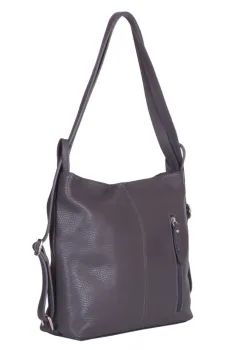 Geanta rucsac 2-in-1 din piele naturala Alesandra gri imagine