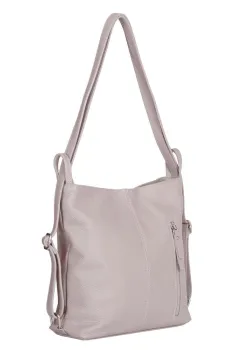 Geanta rucsac 2-in-1 din piele naturala Alesandra gri deschis imagine