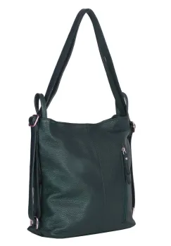 Geanta rucsac 2-in-1 din piele naturala Alesandra verde imagine