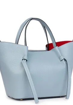 Geanta shopper din piele naturala Veronica bleu imagine