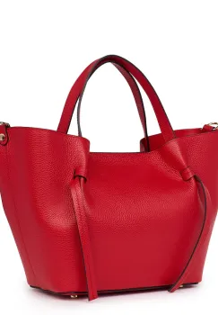 Geanta shopper din piele naturala Veronica rosie imagine