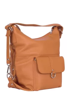 Geanta tip rucsac din piele Monty cognac imagine