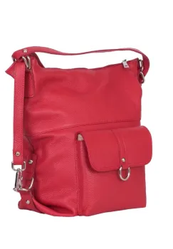 Geanta tip rucsac din piele Monty rosie imagine