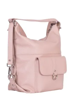 Geanta tip rucsac din piele Monty roz imagine