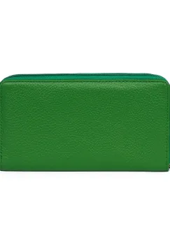 Portofel dama dublu din piele naturala Franco verde imagine