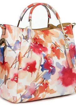 RESIGILAT: Geanta dama din piele naturala Fabiana cu model floral FF4 imagine