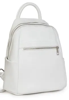 Rucsac dama din piele Jonathan alb imagine