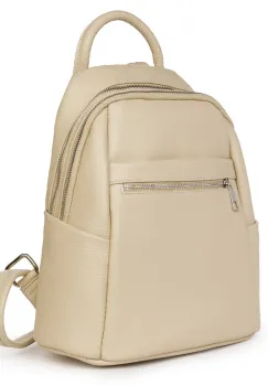 Rucsac dama din piele Jonathan crem imagine