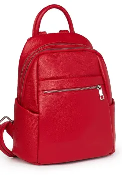 Rucsac dama din piele Jonathan rosu imagine
