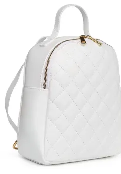 Rucsac din piele matlasata Mateo alb imagine