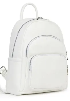 Rucsac din piele naturala Alghero alb imagine