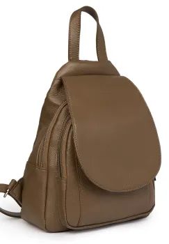 Rucsac din piele naturala Dante bej imagine