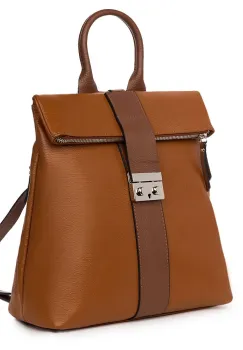 Rucsac din piele naturala Manuel maro imagine