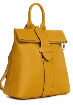 Rucsac din piele naturala Ricardo galben imagine