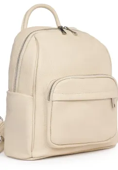 Rucsac din piele naturala Vicenzo crem imagine