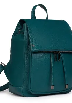 Rucsac piele naturala Jimmy verde marin imagine