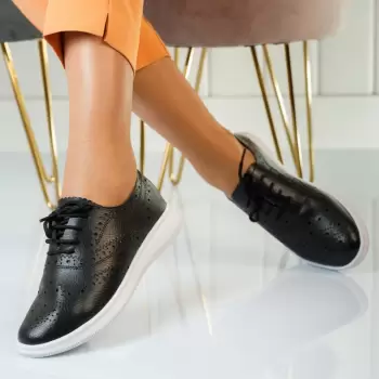 Pantofi Dama Piele Naturala Estella Negri #855PN