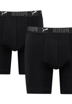 Boxeri barbati Puma Sport Cotton Long Boxer 2p Black 93552301 imagine