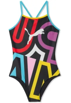 Costum de baie copii Puma Swim Girls Placed Print Swimsuit 1p 94752401 imagine