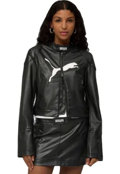 Geaca femei Puma Futurepumaarchive Pleather Racer Jacket 63217001 imagine