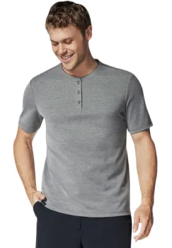 Tricou barbati Skechers Off Duty Short Sleeve Henley TS165-CHAR imagine
