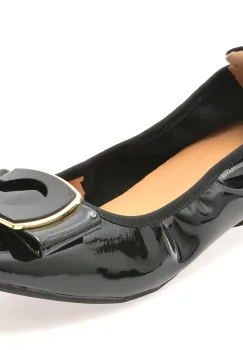 Balerini casual EPICA negri, 21563, din piele naturala lacuita imagine