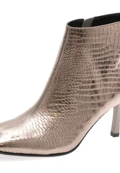 Botine elegante EPICA argintii, E37860B, din piele naturala imagine