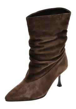 Botine elegante EPICA maro, AC5872, din piele intoarsa imagine