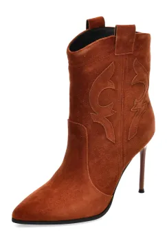 Botine elegante EPICA maro, AY2779, din piele intoarsa imagine
