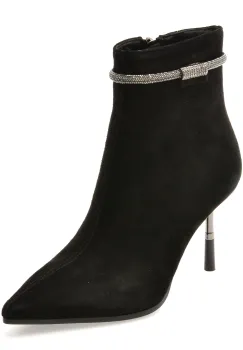 Botine elegante EPICA negre, 202726, din piele intoarsa imagine