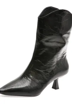 Botine elegante EPICA negre, 3013, din piele naturala imagine