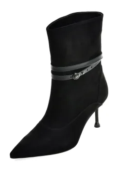 Botine elegante EPICA negre, 6KR008, din piele intoarsa imagine