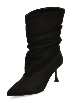 Botine elegante EPICA negre, AC5872, din piele intoarsa imagine