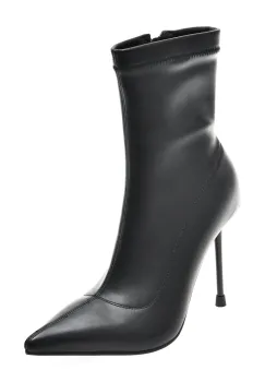 Botine elegante EPICA negre, AC6310, din piele ecologica imagine
