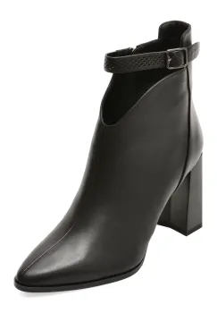 Botine elegante EPICA negre, D683, din piele naturala imagine